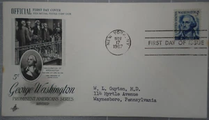 US 1967 FDC, George Washington, Art Craft, 5c (#1) - Picture 1 of 2