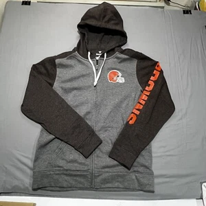 Cleveland Browns Full-Zip Hoodie Sweathirt Men Large with Browns helmet logo - Picture 1 of 10