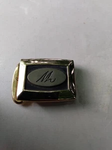 Hebilla de cinturón vintage para hombre tono dorado con plata cepillada, grabado Mr. - Imagen 1 de 3
