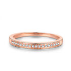 Solid 14K Rose Gold 0.2ct Natural Diamonds Jewelry Engagement Flawless Band Ring