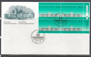 Canada Scott 1183 UR Pl Blk FDC - 1990 Architecture Definitive - Picture 1 of 1