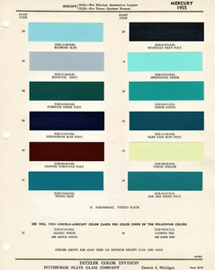 1955 MERCURY MONTEREY MONTCLAIR CUSTOM WAGON PAINT CHIPS (PPG) - Picture 1 of 1