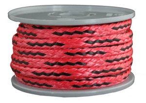 DYNEEMA Flechtleine / Seil /  Ø 8mm / 10 Meter Fb. rot-schwarz / 5.300 daN - Bild 1 von 2