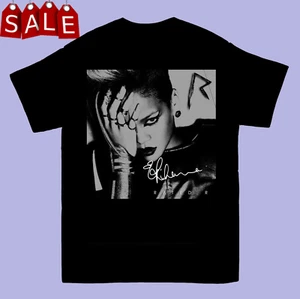 Rihanna Signature Cotton Black Short Sleeve T Shirt Men S to 5XL Gift Fans OI95 - Picture 1 of 3