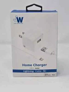 Cargador de pared JW Home 12 vatios - cable de 5 pies para iPhone/iPad - Imagen 1 de 2