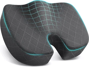 Cuscino Sedile - Cuscino Memory Foam per Sedia Ufficio, Seggiolino Auto, Aereo, Candeggina - Foto 1 di 11