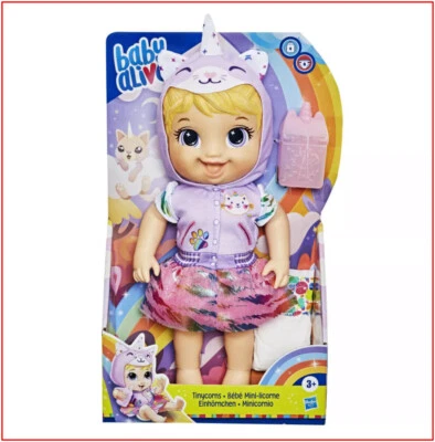 Baby Alive TINYCORNS Doll - Drinks & Wets + UNICORN Outfit - Blonde Hair ❤️NEW❤️ - Image 1 of 4