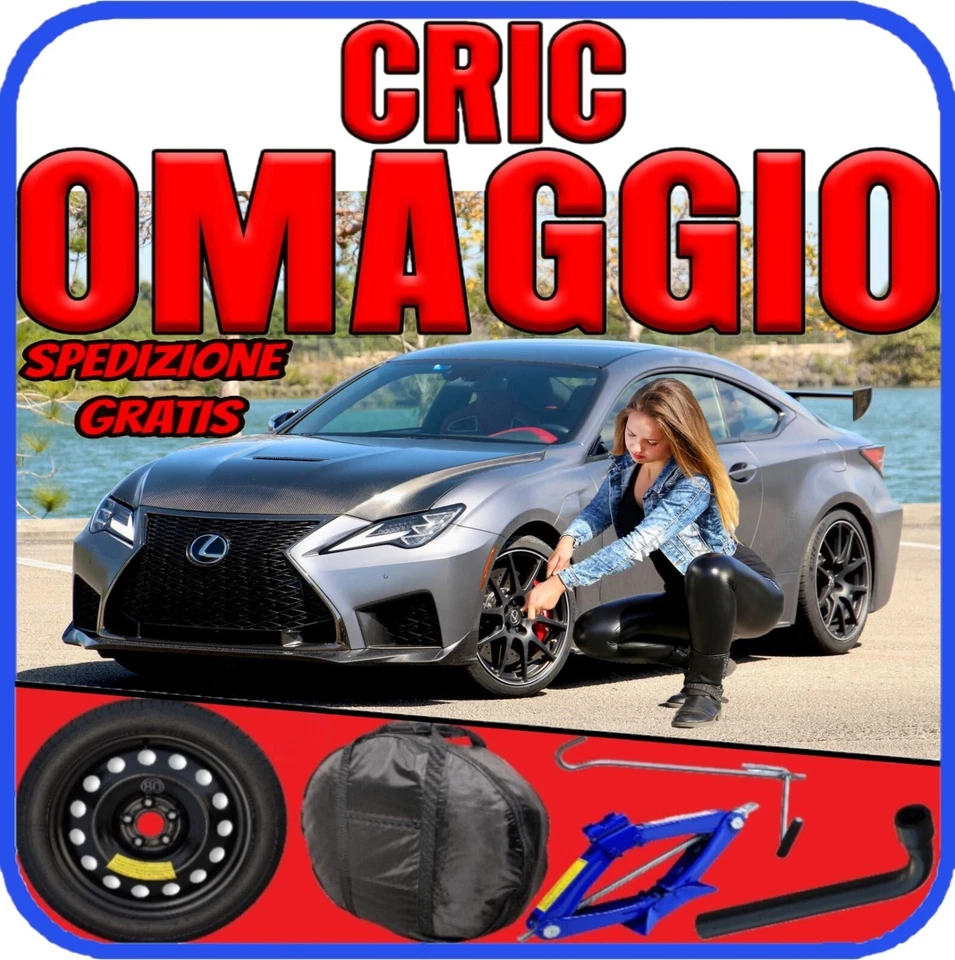 Platzsparend Notrad 5Fori Ab 18 Für Lexus RC Mit Set Cric + Schlüssel Tasche - Bild 1 von 4