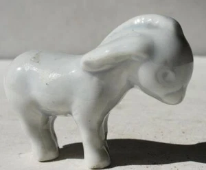 Donkey Mule Burro Figurine Ceramic White Blue Baby Donkey Standing Figurine --- - Picture 1 of 1