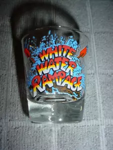HTF VINTAGE SIX FLAGS GREAT AMERICA SHOT GLASS, "WHITE WATER RAMPAGE" - Picture 1 of 4