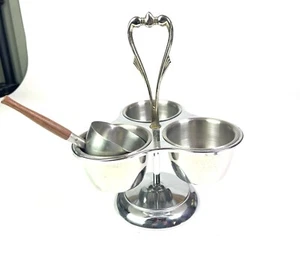 Vintage Kromex Gewürzschale 3 Tassen/3 Original Löffel drehbar - Made in Japan - Bild 1 von 11