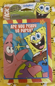SpongeBob SquarePants Retro Invitations & Thank You Cards Party Vintage 2004 NEW - Picture 1 of 4