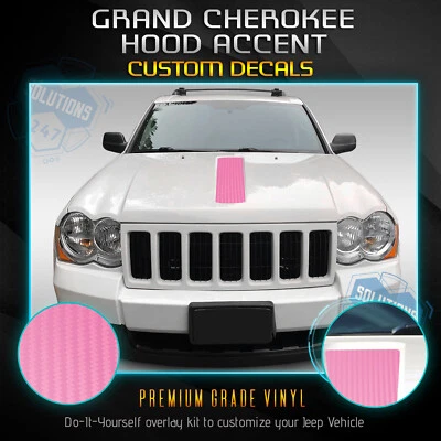 Графическая наклейка на передний капот Jeep Grand Cherokee 2005–2010 годов выпуска — матовое углеродное волокно - Изображение 1 из 4