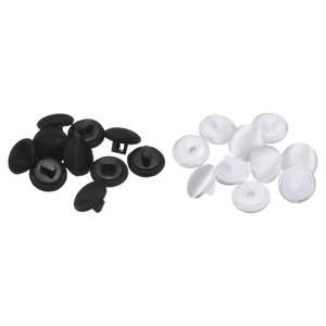20pcs Fabric Cloth Covered Button 10mm Round Sewing Buttons, White, Black - Picture 1 of 5