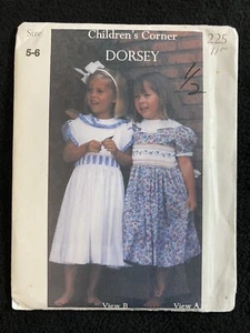 Children’s Corner DORSEY #225 Smocked/Sashed Dress Sz(5-6) NEW UNCUT OOP - Picture 1 of 2