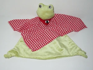 IKEA Green Frog Baby Security Blanket Fabler Groda Red Gingham Bug Scarf Lovey - Picture 1 of 6