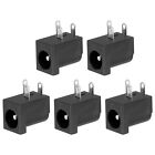 5.5x2.1mm DC Power Connector, 5 Pack 3 Pin PCB Mounting Female Plug Jack