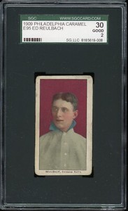 1909 E95 Philadelphia Caramel Baseball Ed Reulbach SGC 2