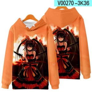 DATE A LIVE Kurumi Tokisaki Anime Kapuzen Sweatshirt Hoodie Hooded Sweater Coat - Picture 1 of 2
