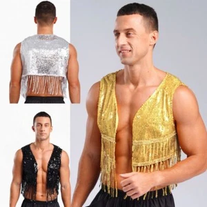 Gilet uomo discoteca top costume cardigan palco performance gilet cosplay adulto - Foto 1 di 30