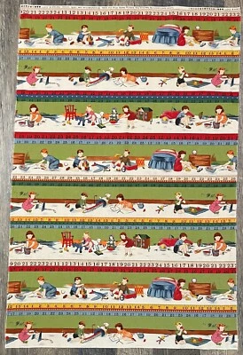 Look and Learn American Jane for Moda Cotton Fabric Border Stripe 27" x 42" - Image 1 of 2