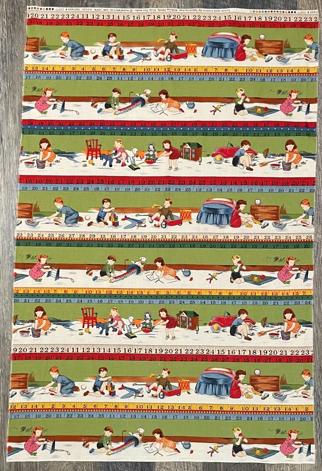 Look and Learn American Jane for Moda Cotton Fabric Border Stripe 27" x 42" - Image 1 of 2