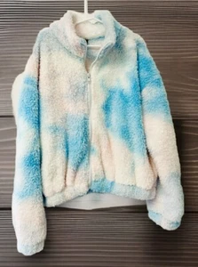 Art Class Girls Size M 7/8 Multicolored (pink/blue) Fuzzy Fleece Faux Fur Jacket - Picture 1 of 3