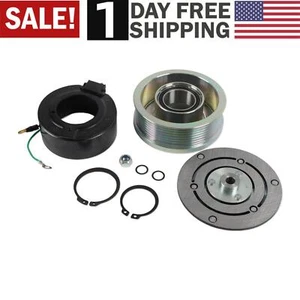 A/C AC Compressor Clutch Plate Coil Pulley For 09-2014 Honda 1.5L 5 GROOVE 1810 - Foto 1 di 21