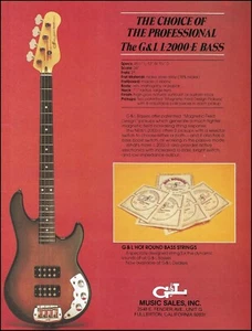 Bajo G&L L-2000-E 1982 anuncio 8x11 anuncio original con especificaciones - Imagen 1 de 3