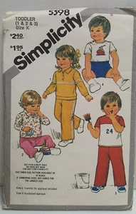 Simplicity Pattern 5398 c1981 Cut Size 3 (1&2) Toddlers Pullover Top Pants Short - Picture 1 of 4