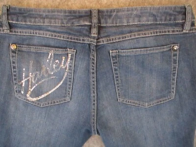 Harley Davidson джинсовые шорты женщин 10T высокий синий Jean середины подъема со стразами 32 x 5 - Изображение 1 из 4