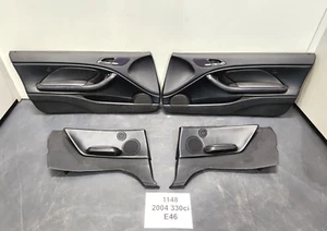 ✅ 01-06 OEM BMW E46 Convertible ZHP Door Card Panels Black Montana Leather SET * - Picture 1 of 23