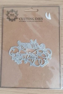 Frohe Weihnachten Wort Stanzschablone, M&C Boutique, The Works ca. 5,5 x 9 cm - Bild 1 von 9