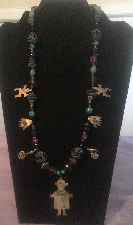 Boulder Gallery Artist Dilia Salvador Spirit Talisman Sterling Silver Necklace C - Image 1 of 4