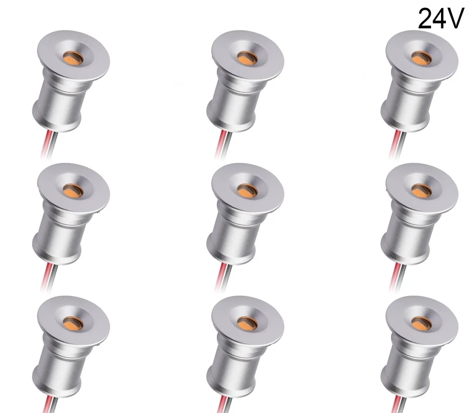 Set da 9 Mini Faretto LED Esterno Incasso 24V Luce Naturale W 15MM Segnapasso - Immagine 1 di 4