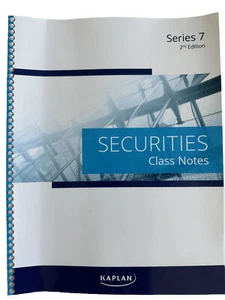 Kaplan-Securities Class Notes-Series 7 2nd Edition 2022 Current - Picture 1 of 2
