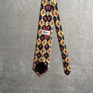 Criterion Pure Silk Tie Made Italy Pure Silk Yellow Geometric - Picture 1 of 10