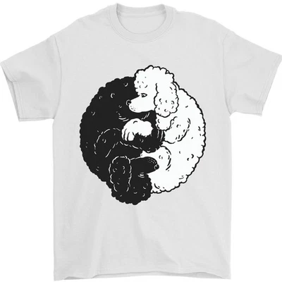 T-Shirt Pour Homme Poodle Yin Yang 100% Coton - Photo 1/4
