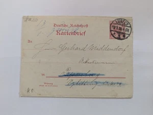 Deutsches Reich Kartenbrief Lübeck 1899 mit Firmenwerbung Lotterie - Bild 1 von 5