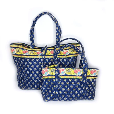 VTG Vera Bradley Maison Blue Large Tote & Shoulder Bag Floral Granny Cottage - Image 1 of 4