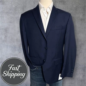450$ MICHAEL KORS Mens 42R Navy Wool Blazer Sport Coat Two Button Jacket - Picture 1 of 12