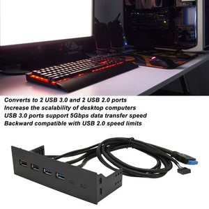 5.25in USB 3.0 Front Panel Hub 4 Ports 5Gbps High Speed 19pin USB Front Pan - Bild 1 von 22
