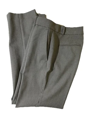 Pantalones Ann Taylor Mujer 6 Piernas Rectas Negro Blanco Pata de Gallo Carrera Negocios Foto 1 de 4