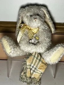 Peluche orso ragazzo coniglio "Fluff Pufflepoof" avorio snodato fiocco coperta etichette - Foto 1 di 13