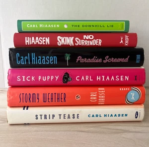 LOT of Six Carl HIAASEN Florida Mystery Author Writer Hardback  Books - Imagen 1 de 2