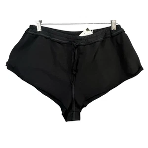 Free People Intimately Shorts Womens L Black Raw Edge High Rise Lounge Comfy - Picture 1 of 13