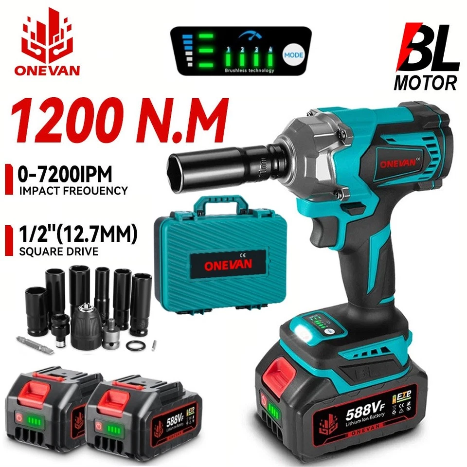 1200NM fürMakita Akku Schlagschrauber 1/2" Kfz Schrauber Akkuschrauber Brushless - Bild 1 von 4