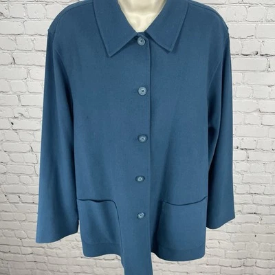 Chaqueta Nordstrom Azul Abotonada Cuello Forrada Aberturas Laterales Bolsillos Talla Mediana M Foto 1 de 4