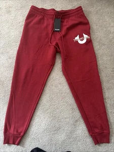 NWT True Religion HS Performance Sweatpant Jogger Red Dhalia Men's Size Large - Picture 1 of 7