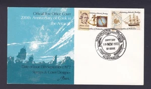 200 aniversario de Cocinero 1972 en sello decimal antártico cubierta de primer día #2128 - Imagen 1 de 1